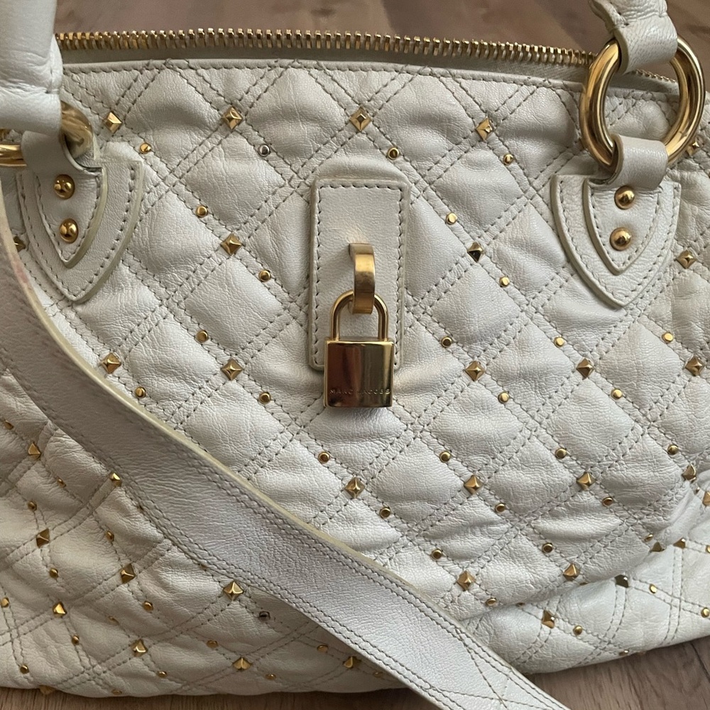 AUTHENTIC MARC JACOBS Rio Stardust studded leather satchel